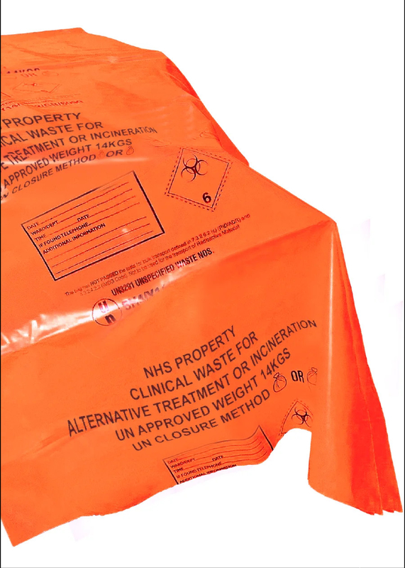 Extra Strength LDPE Hazardous Clinical Waste Bags Heavy Duty Orange - Image 3