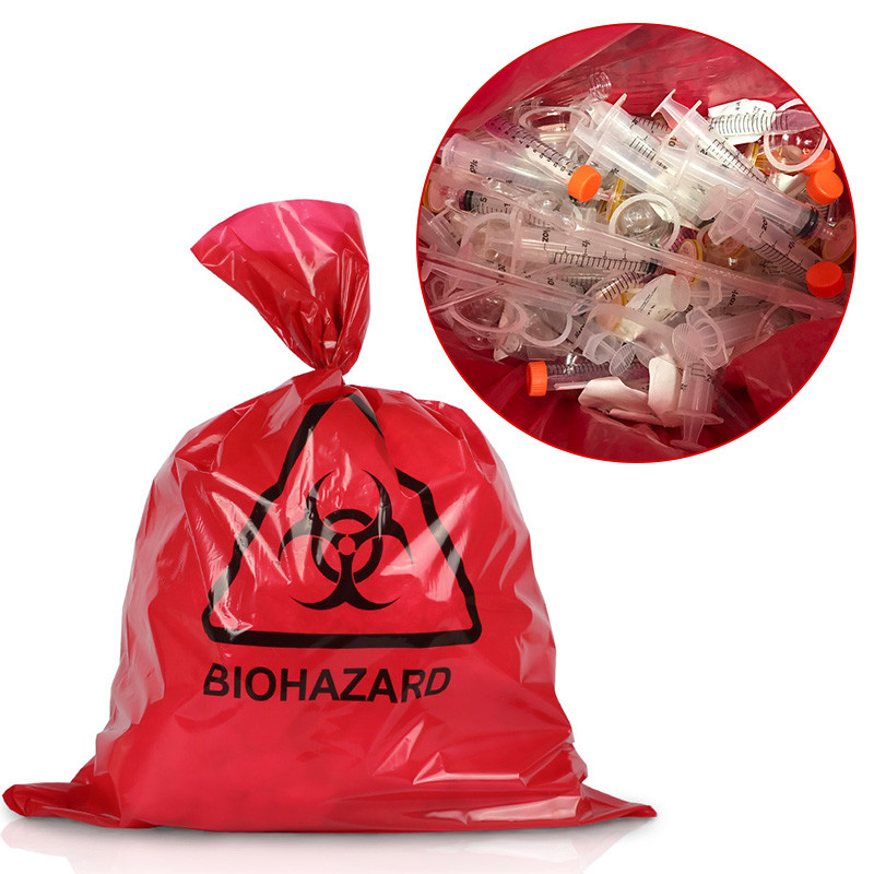 PP Red 135 Degree Biohazard Plastic Bag Autoclave - Image 2