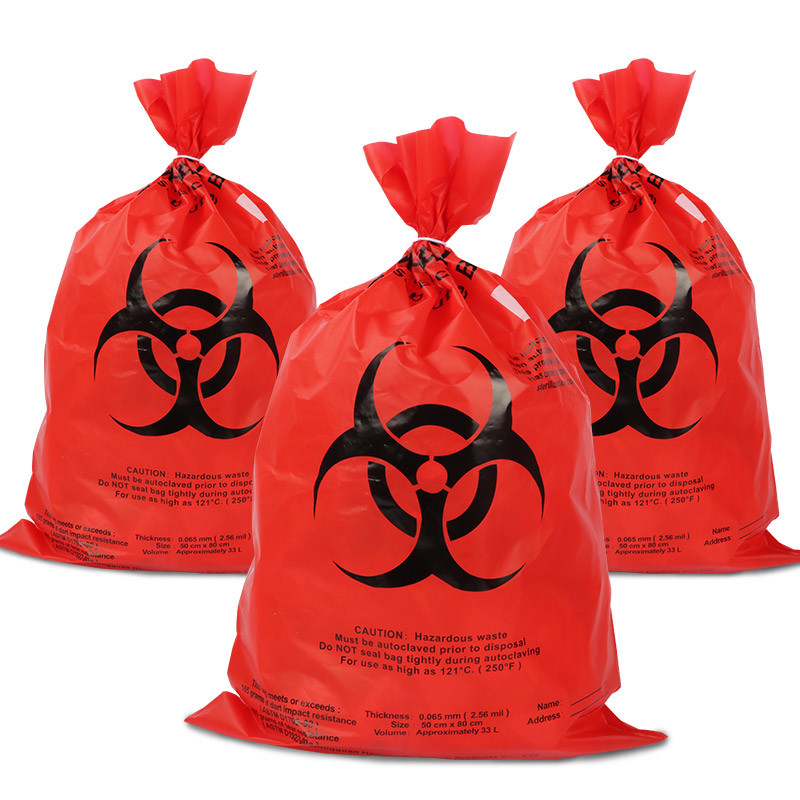 Red HDPE PP Bio Medical Waste Bags