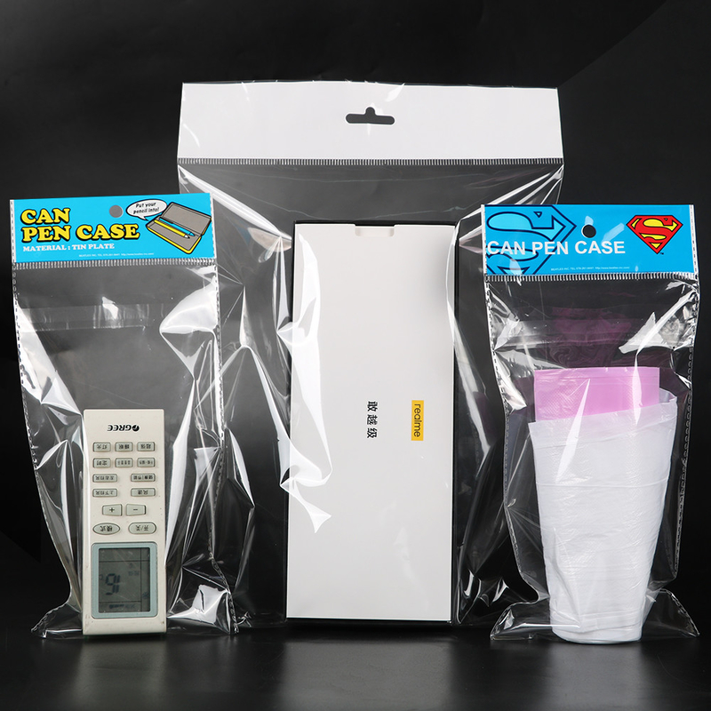 Custom OPP Resealable Poly Bag With Card Opp Header