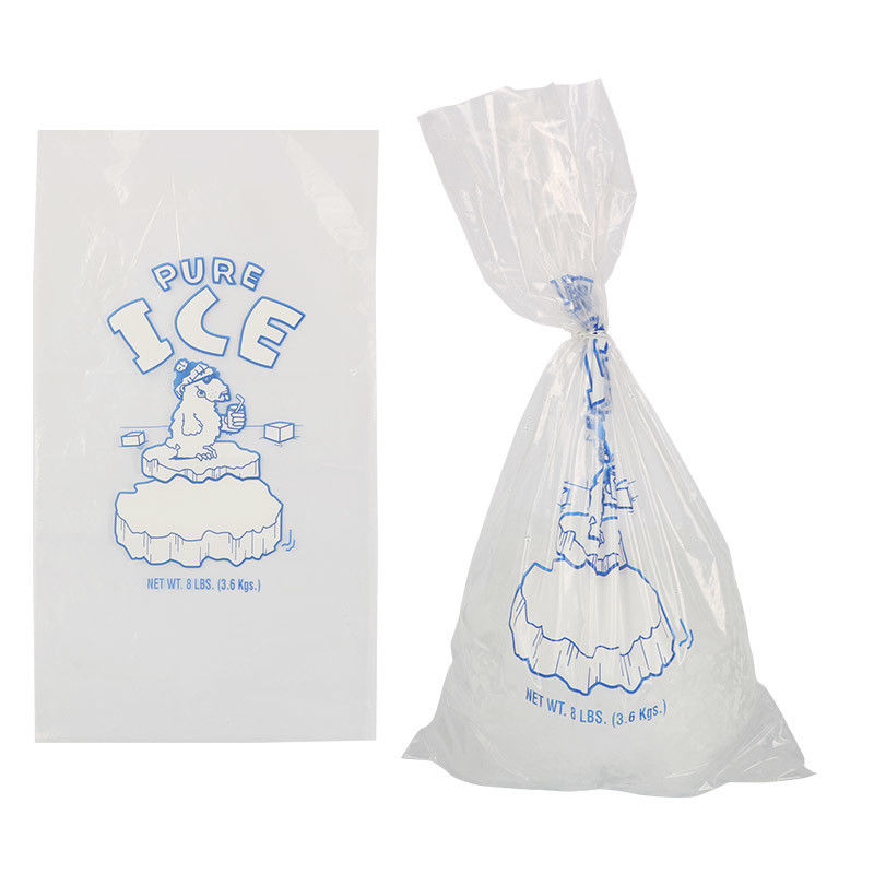 OEM ODM LDPE 8LB 5KG Ice Cube Plastic Bag With Drawstring