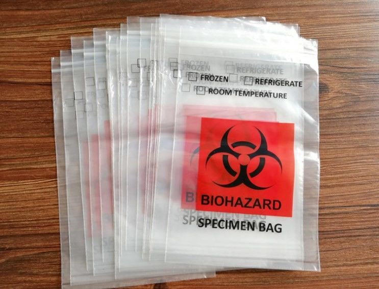 Plastic PE LDPE Ziplock Biohazard Specimen Bags