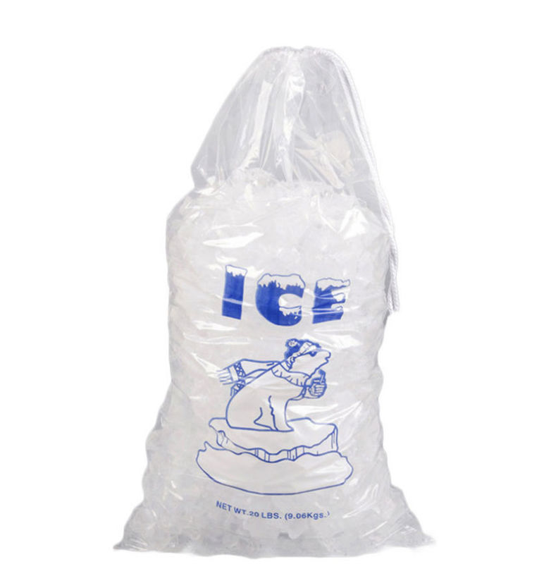 10LBS 20LBS LDPE Clear Plastic Ice Bag