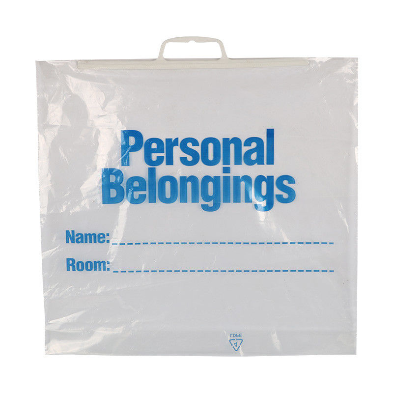55cm by 40cm Handle Plastic LDPE Patient Belonging Bags