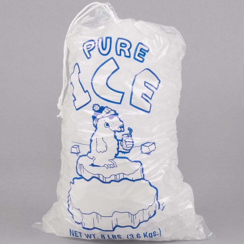 Reusable PE Clear Ice Storage Bag With Drawstring