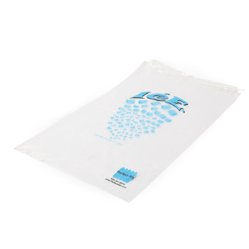 LDPE 8lb 10lb Disposable Ice Cube Bags With Drawstring - Image 3