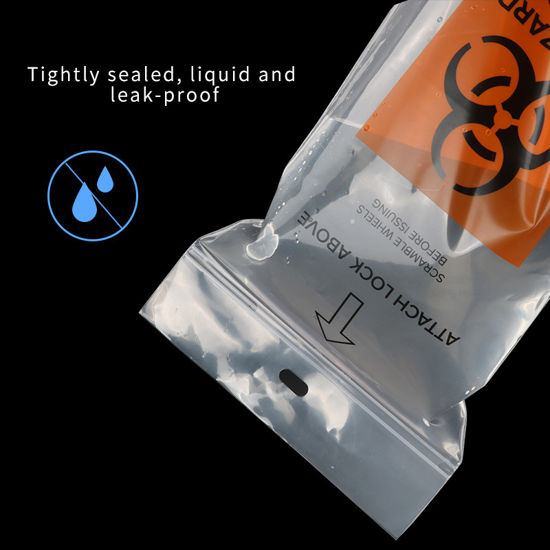 Thickness 0.1mm LDPE Specimen Transport Bag With Double Ziplock - Image 4