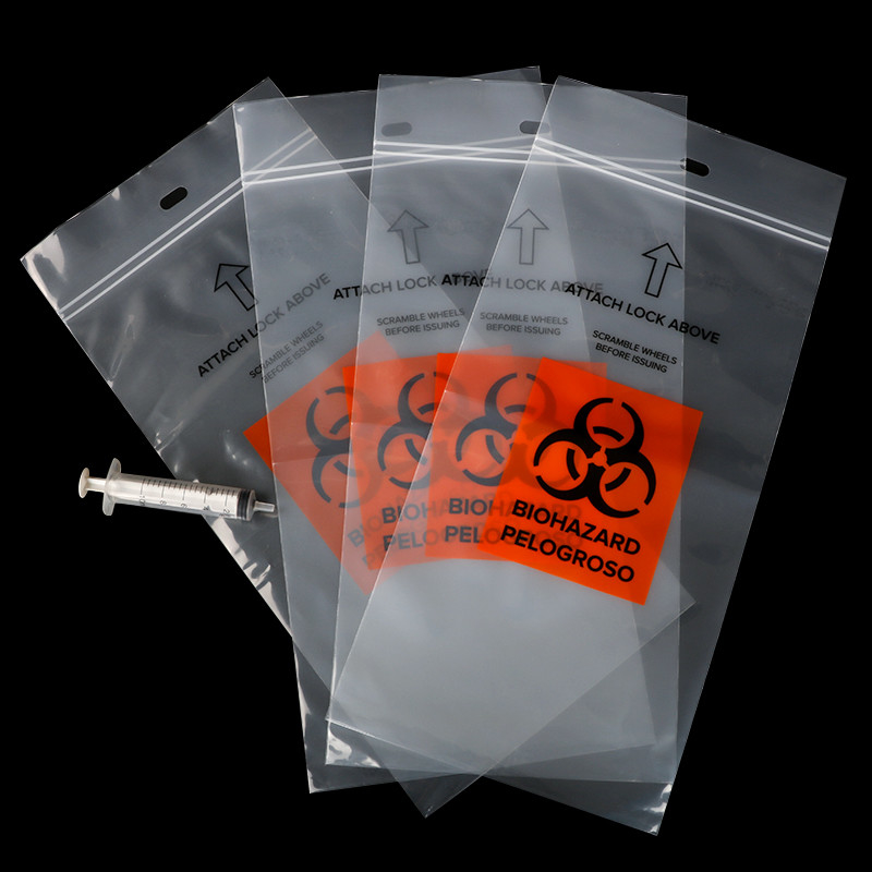 Thickness 0.1mm LDPE Specimen Transport Bag With Double Ziplock