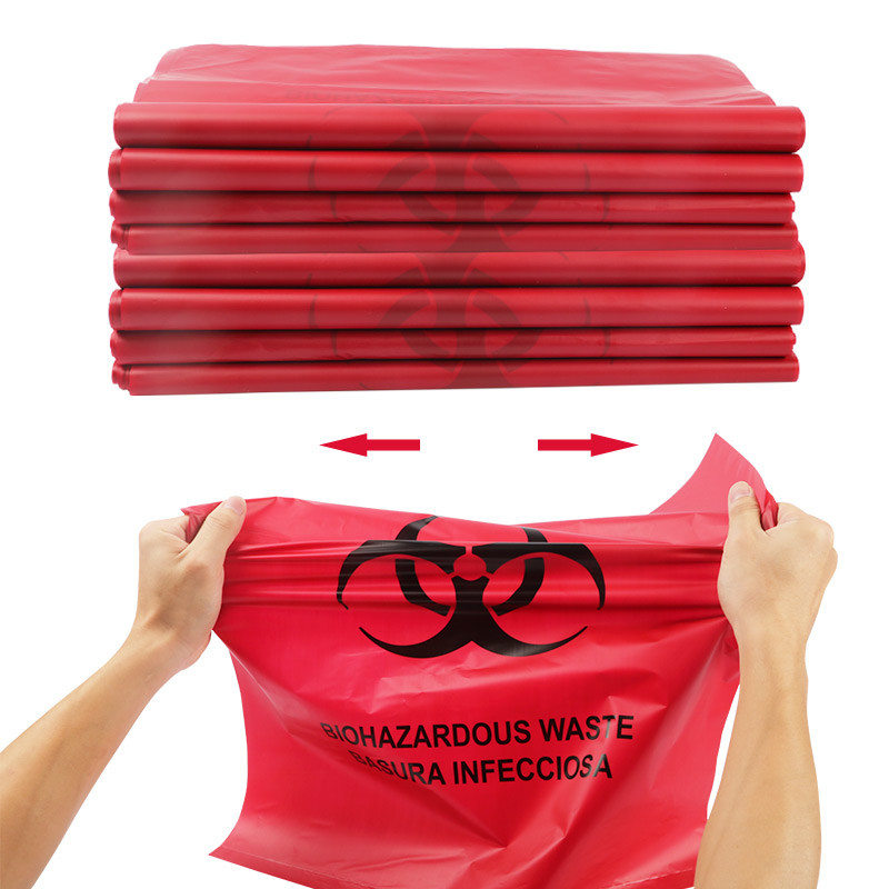 Red Biohazard Hazardous Waste Disposal Bags - Image 2