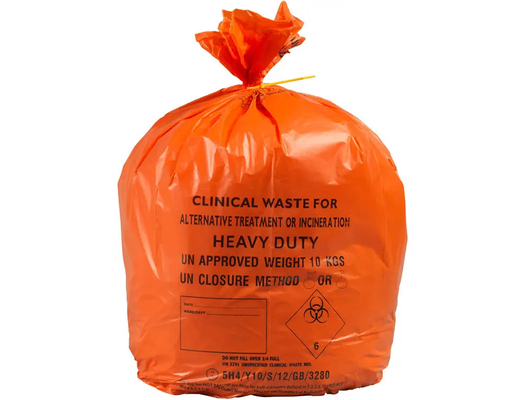 Extra Strength LDPE Hazardous Clinical Waste Bags Heavy Duty Orange - Image 2